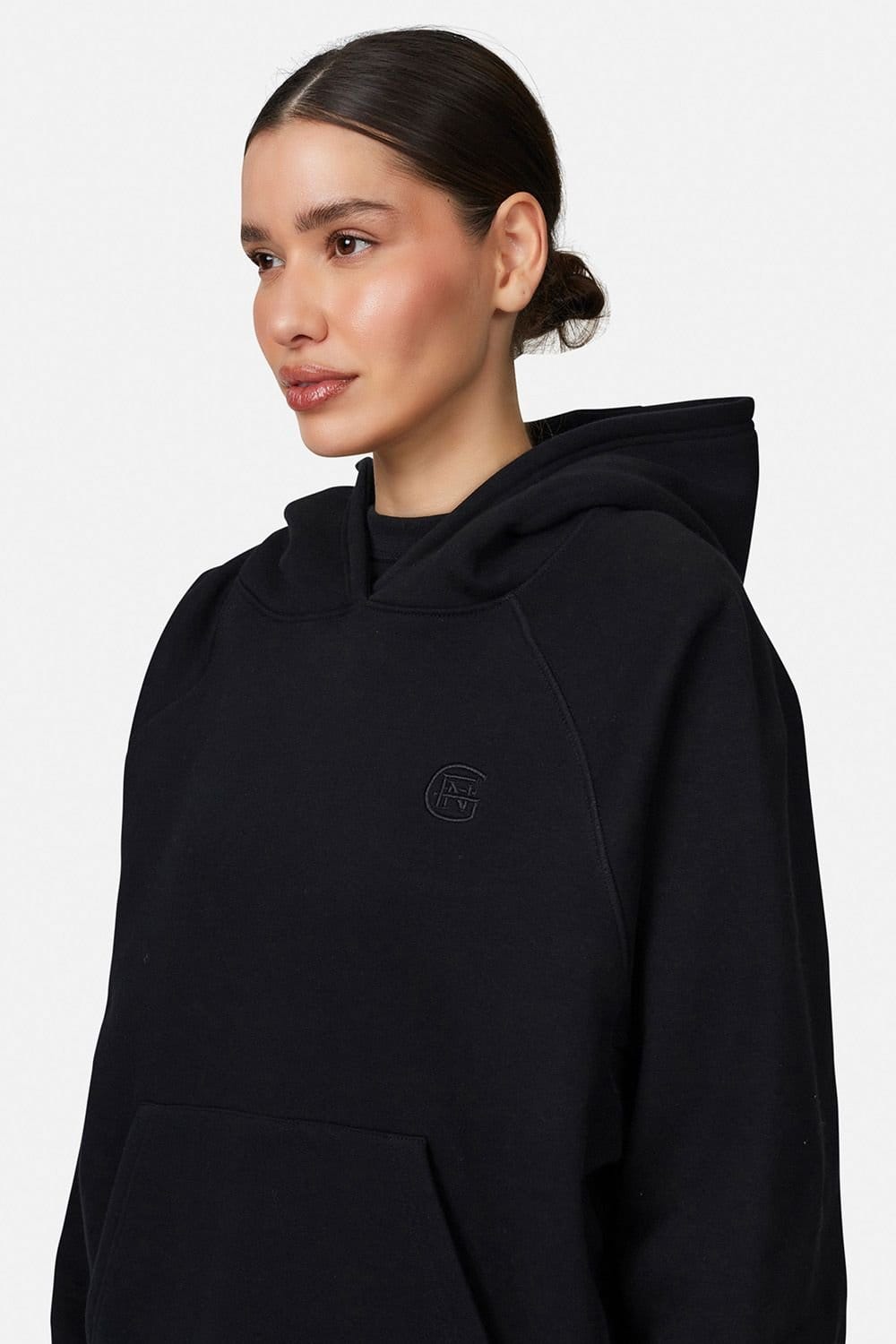 Good For Nothing Good For Nothing Women's Cropped Zip Hoodie in Black - 4