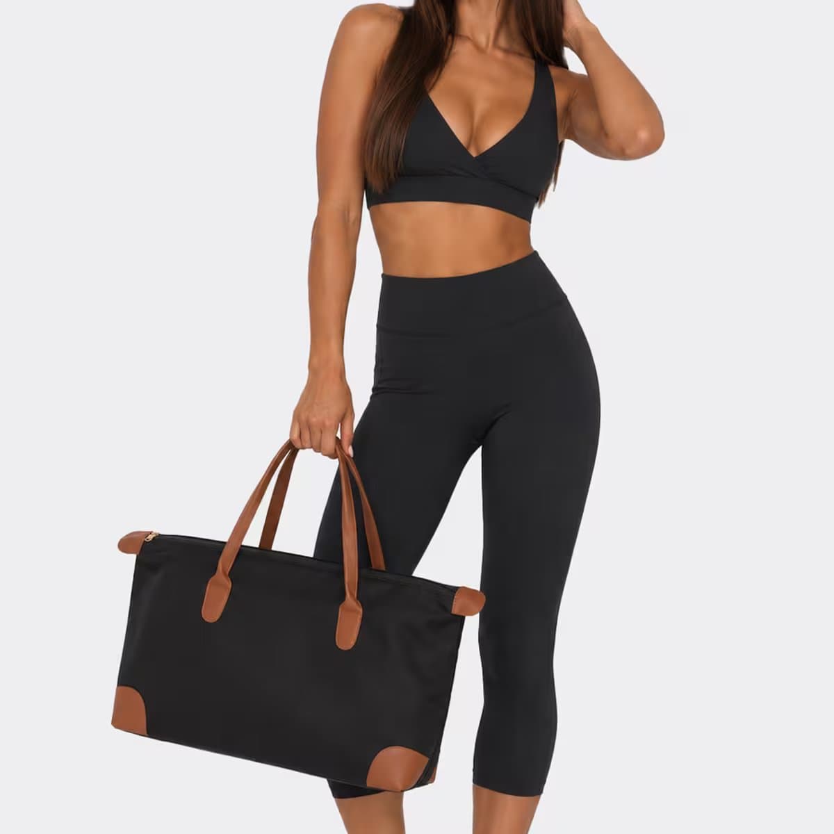EGO Blair Oversized Shopper Bag In Black Nylon, Women's Size UK 0