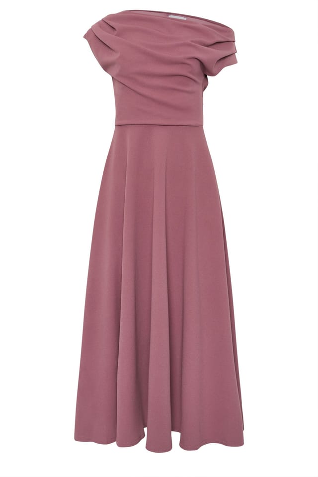 Star by Julien Macdonald Star by Julien Macdonald Women's Off Shoulder Fit & Flare Dress in Pink - 2