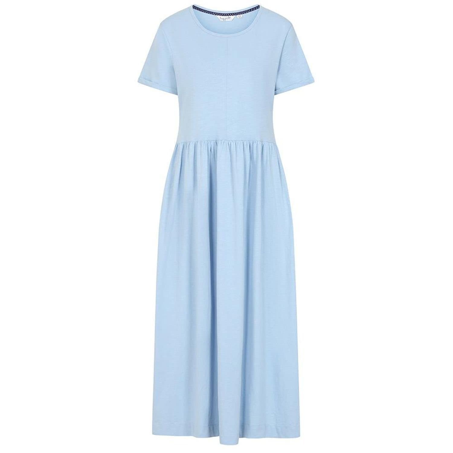 Lazy Jacks Lazy Jacks Women's Long Gathered Dress in Baby Blue