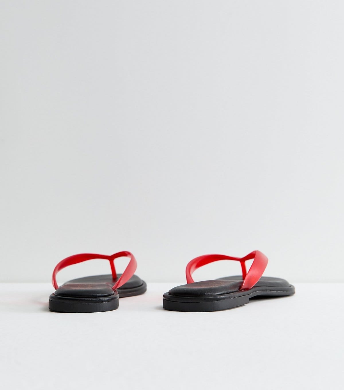 New Look Women's Bright Red Jelly Thong Sandals Vegan New Look - 4