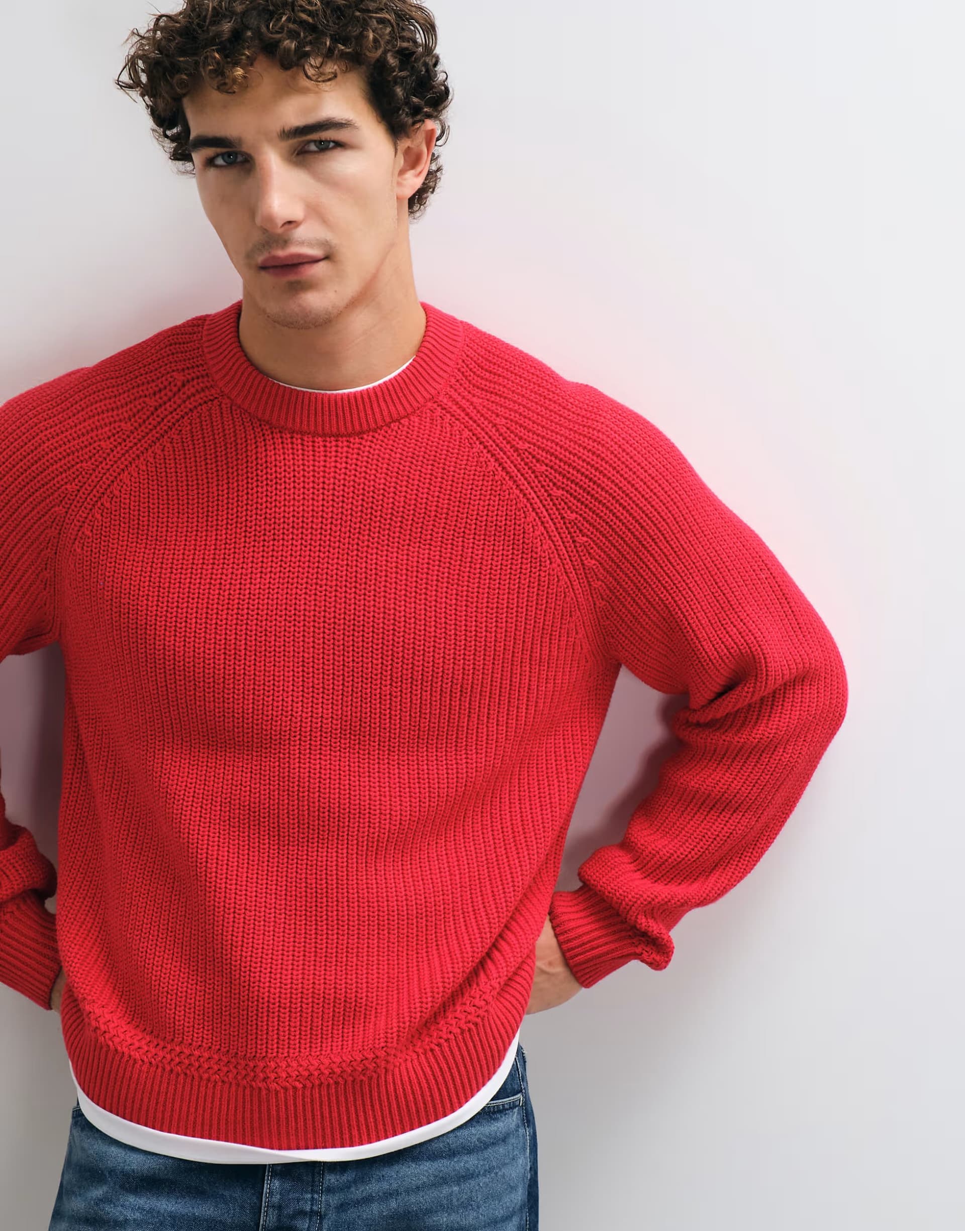 ASOS Abercrombie & Fitch cotton crew neck jumper in red
