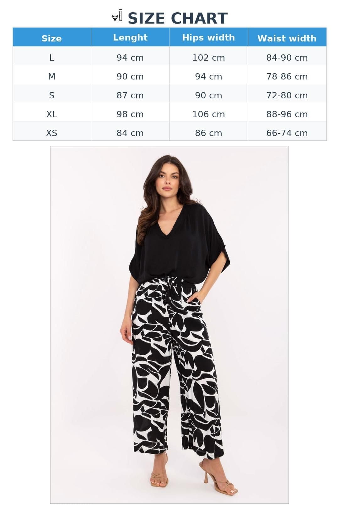 Love Lace Love Lace Women's Breathable Viscose High Waist Wide Leg Pants in Black - 4