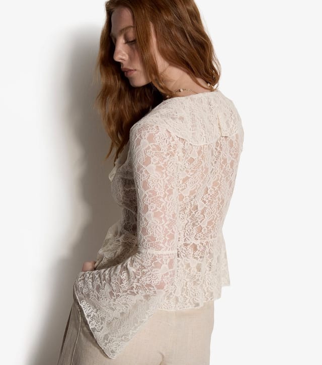 Apricot Women's Cream Floral Lace Ruffle Cardigan Apricot New Look - 2