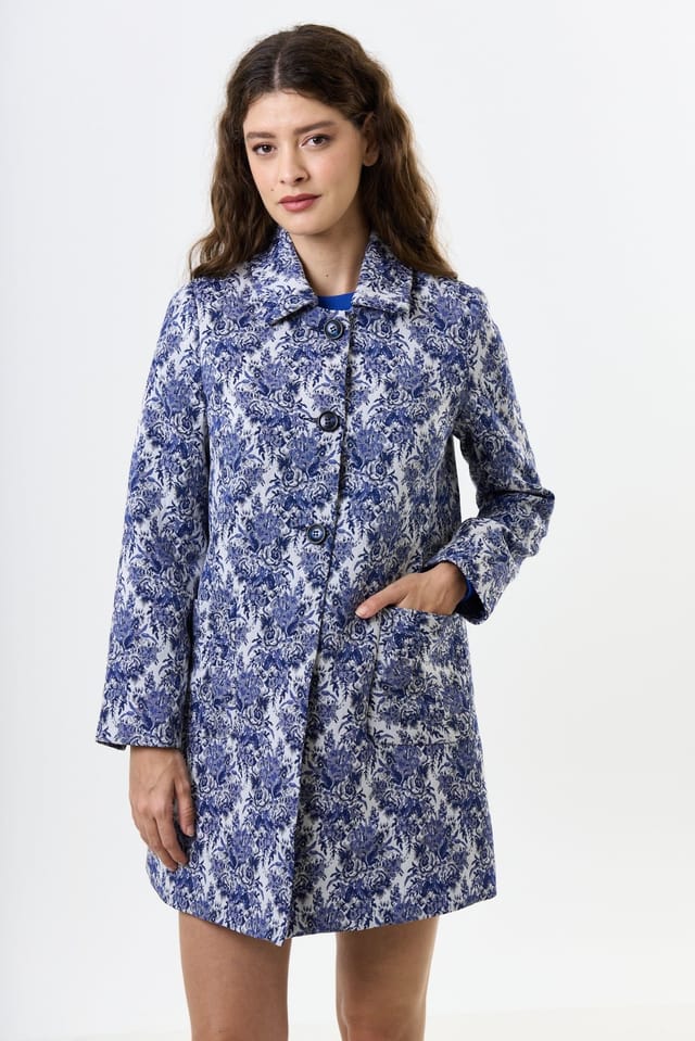 Louche Louche Women's Dryden Wedgewood Jacquard Short Coat - 2