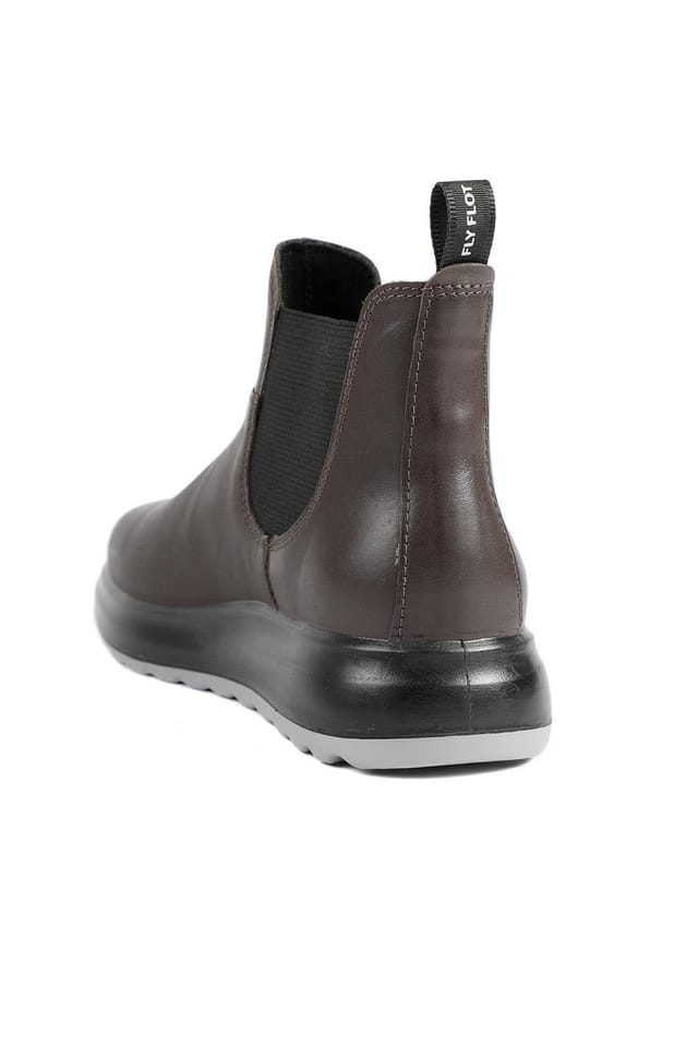 Fly Flot Fly Flot Men's FlyFlot Leather Slip On Ankle Boots in Dark Brown - 3