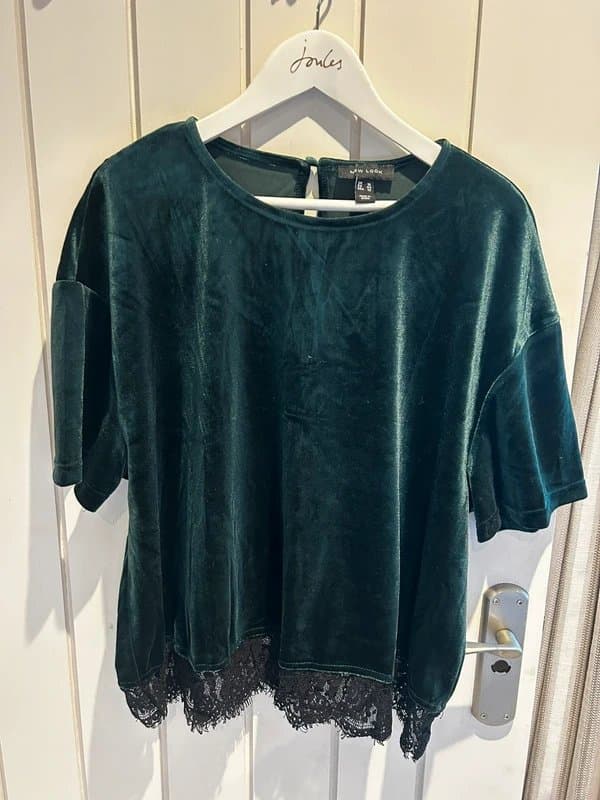 New Look New look Green top with lace trim size 16