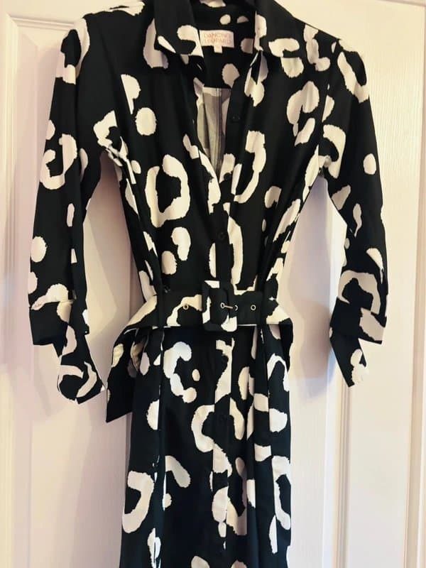 Dancing Leopard Dancing leopard midi plunge shirt dress pockets midi work party holiday wedding 10 same day post