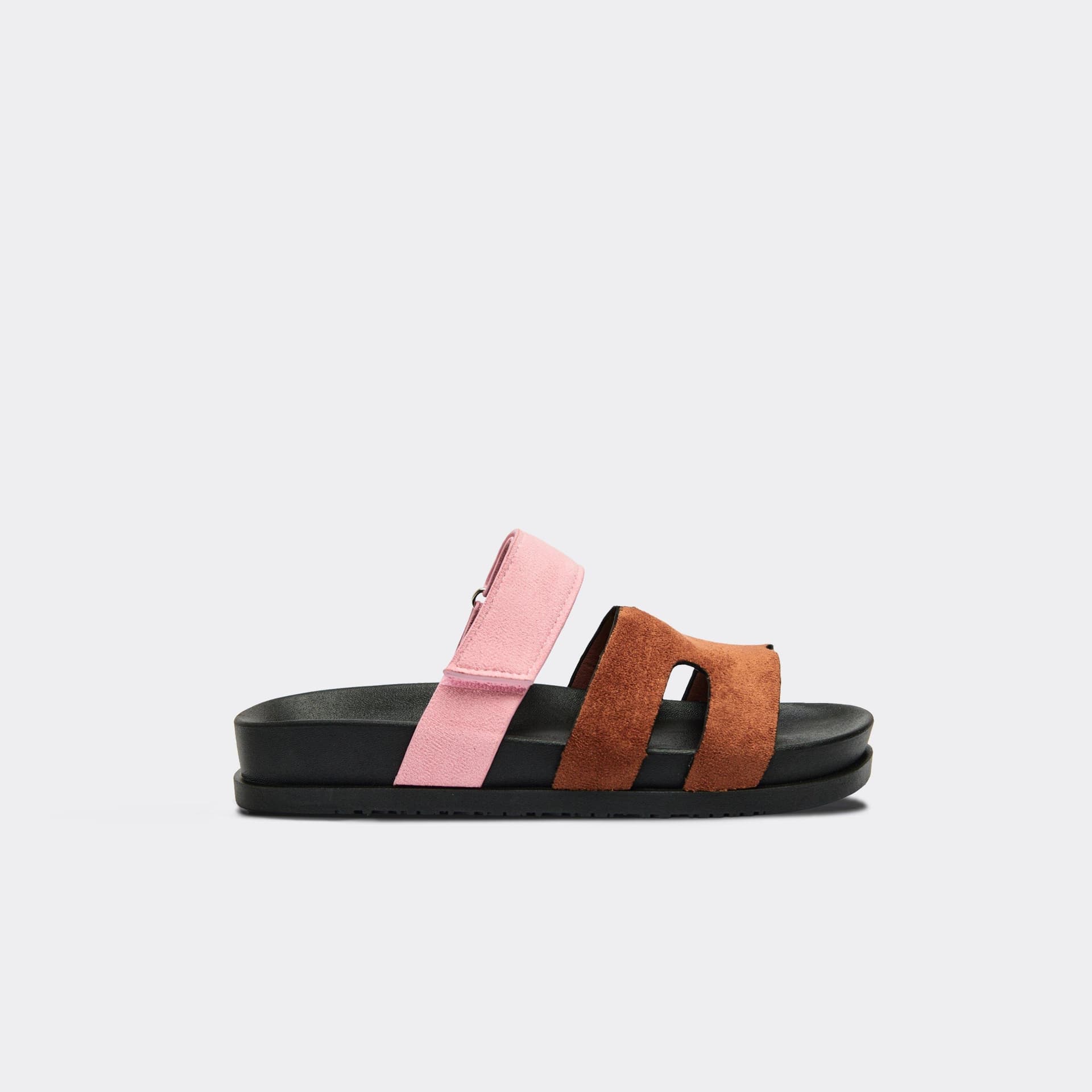 EGO EGO Brown And Pink Faux Suede Gladiator Sandals
