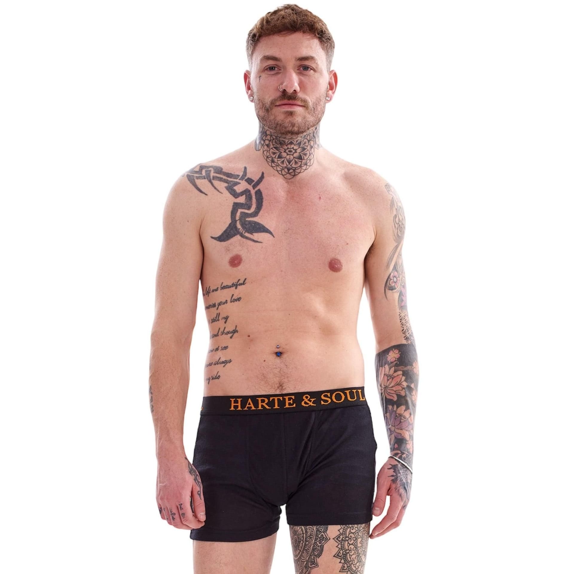 Harte & Soul Harte & Soul Men's Plain Bamboo Boxer Shorts (Pack of 12) in Black