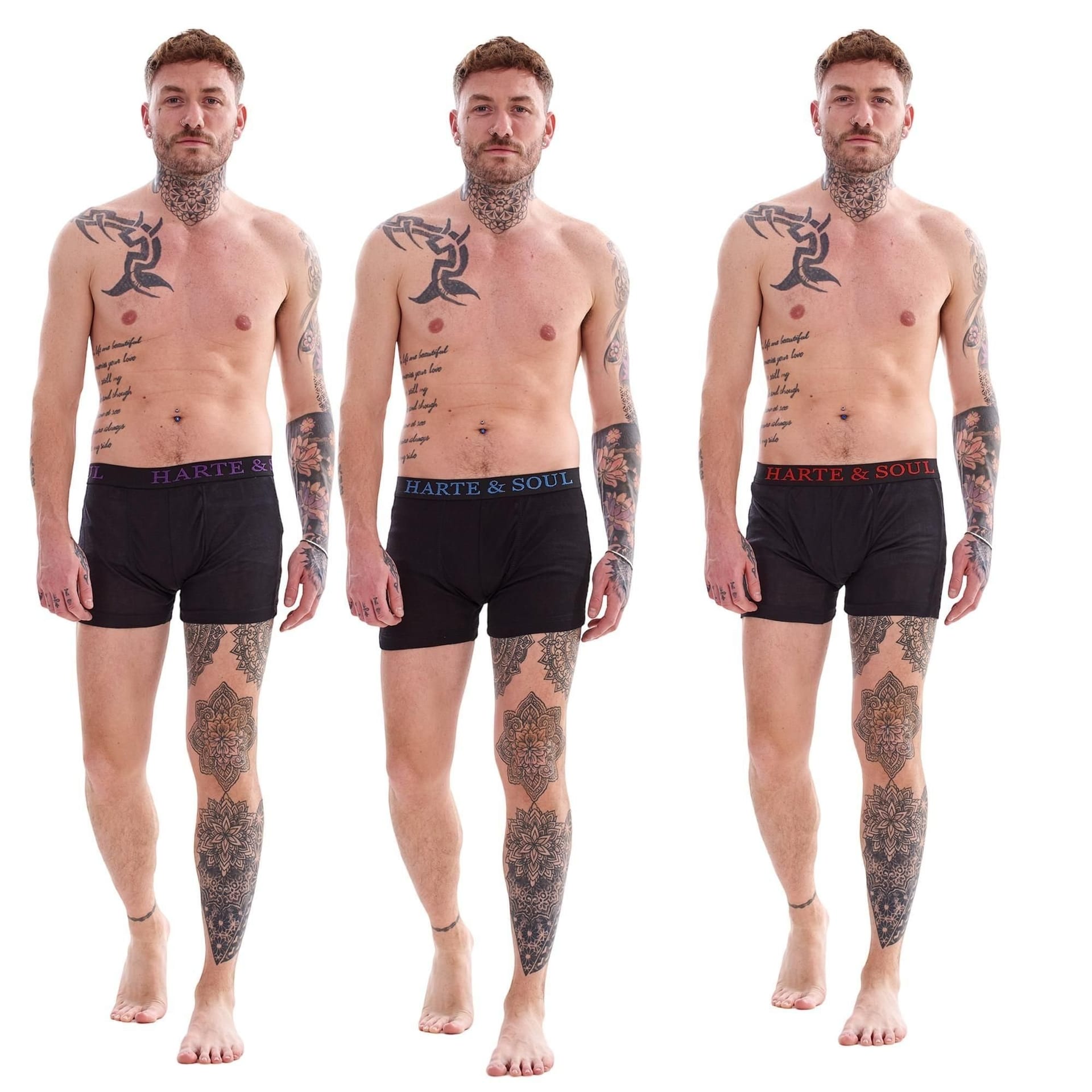 Harte & Soul Harte & Soul Men's Plain Bamboo Boxer Shorts (Pack of 12) in Black - 4
