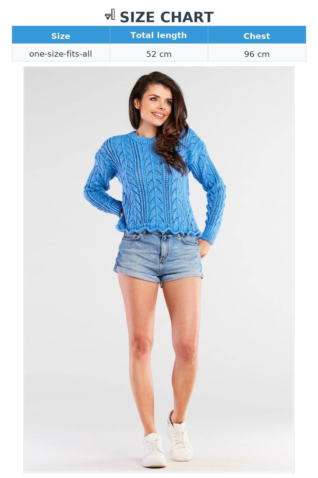 Love Lace Love Lace Women's Timeless Ribbed Long Sleeve Sweater Poland in Blue - 4
