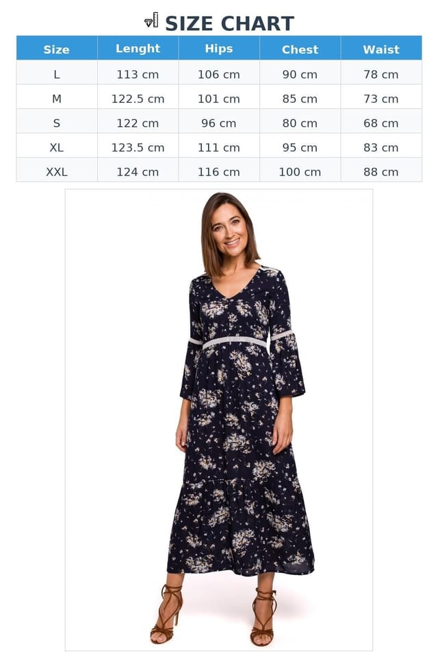 Love Lace Love Lace Women's Romantic Boho Maxi Dress With Lace Flounce in Blue - 3