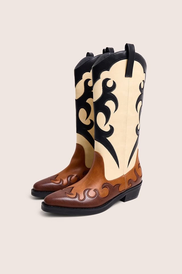 Public Desire Public Desire Women's Celia Brown Western Knee High Boots - 3