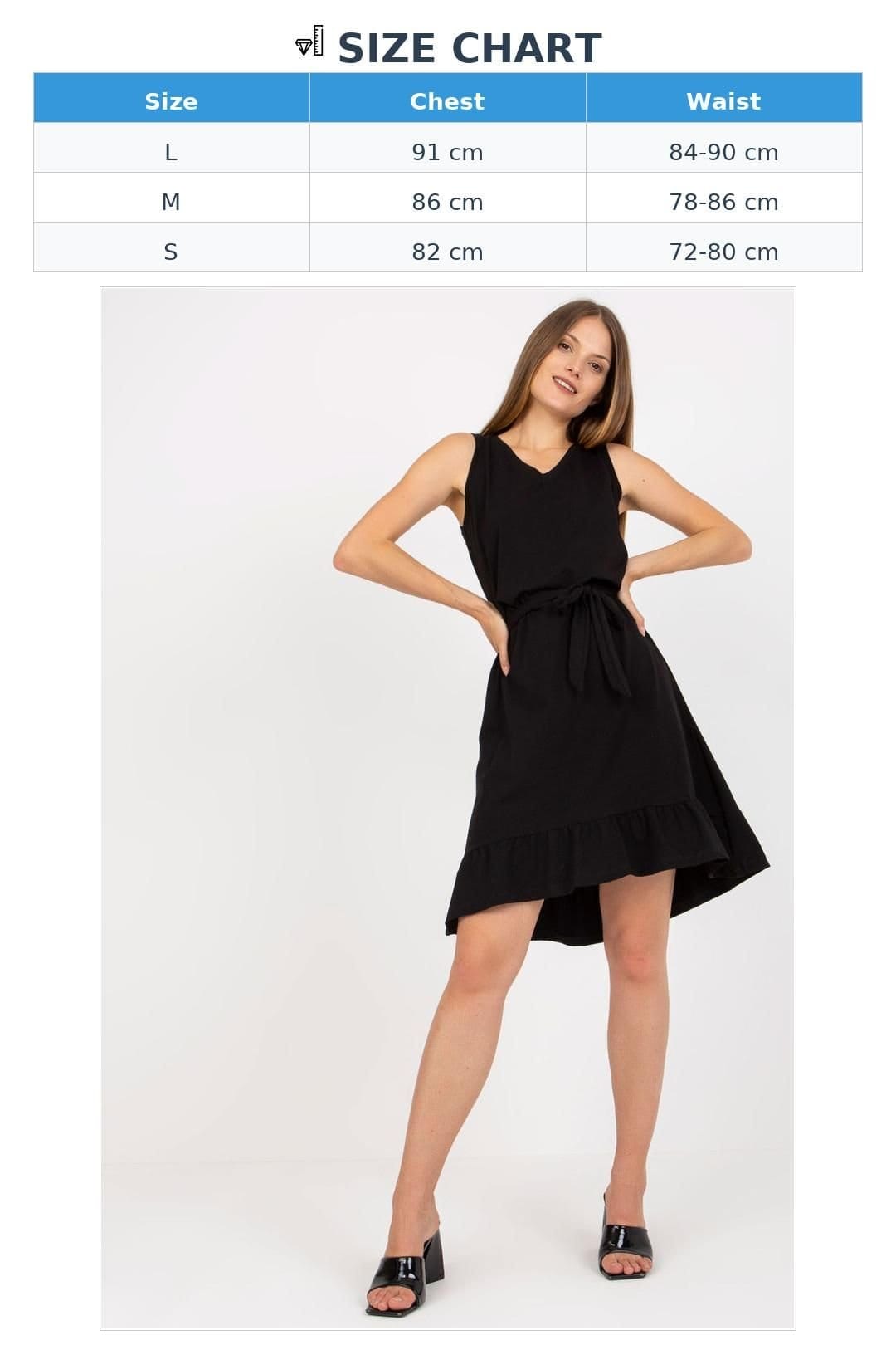 Love Lace Love Lace Women's Sleeveless Flared Summer Dress with Ruffle Hem Style 168186 in Black - 4