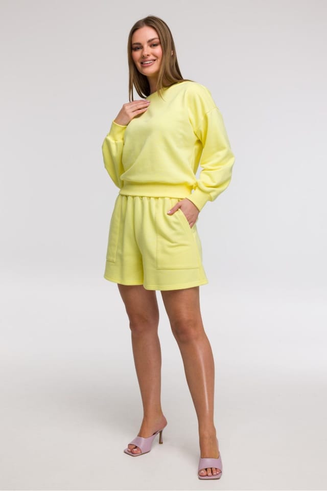 Love Lace Love Lace Women's Wrap Open Back Oversized Blouse in Yellow - 2