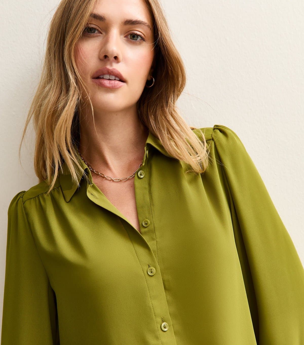 New Look New Look Mid Green Long Sleeve Shirt