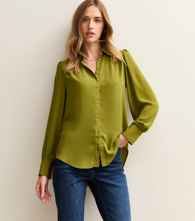 New Look Women's Mid Green Long Sleeve Shirt New Look - 2