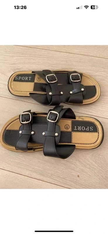 Sport Black Buckle Sliders Men’s Shoes 8 EUR 41 NEW