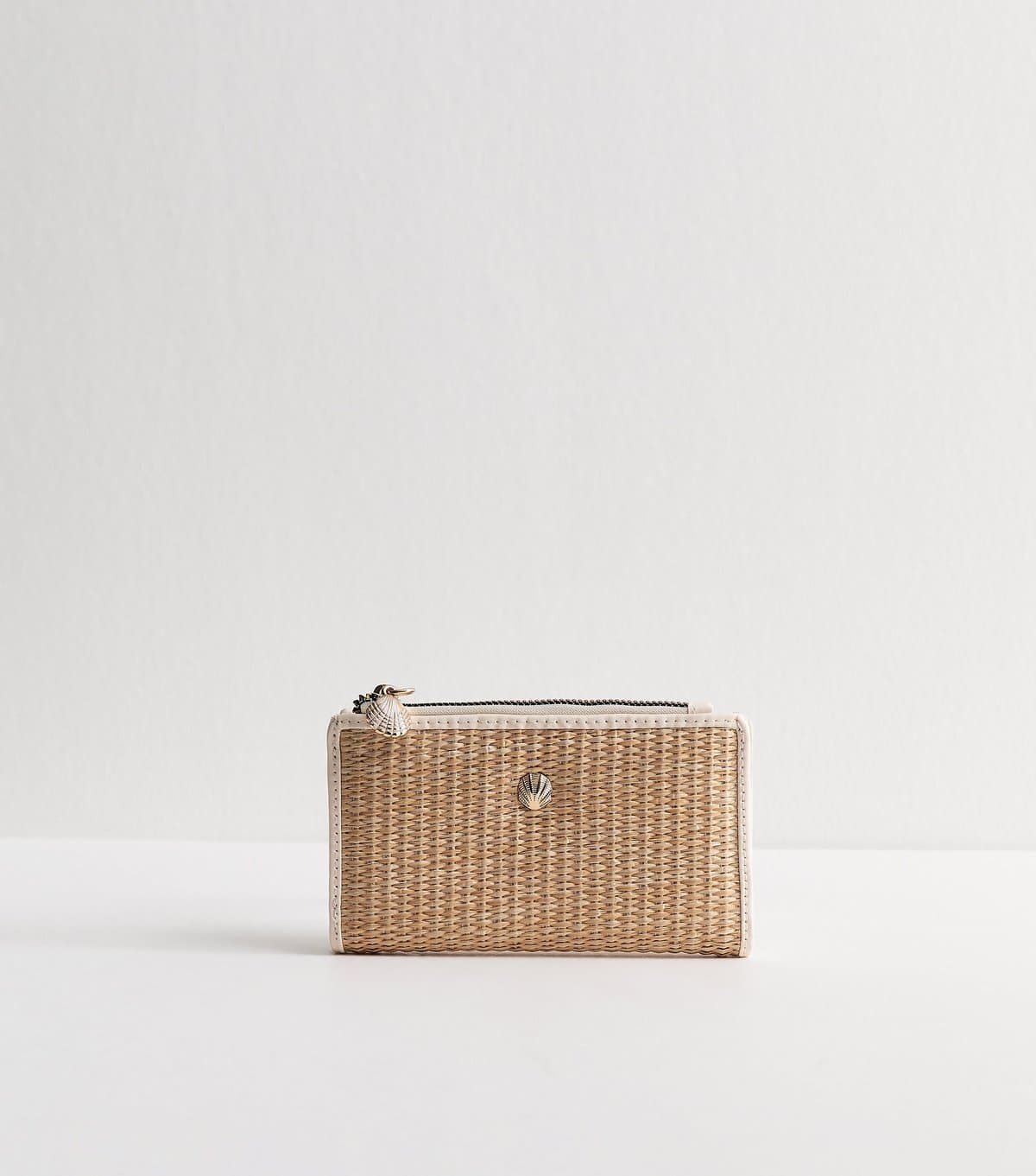 New Look New Look Stone Raffia Purse with Shell Charms