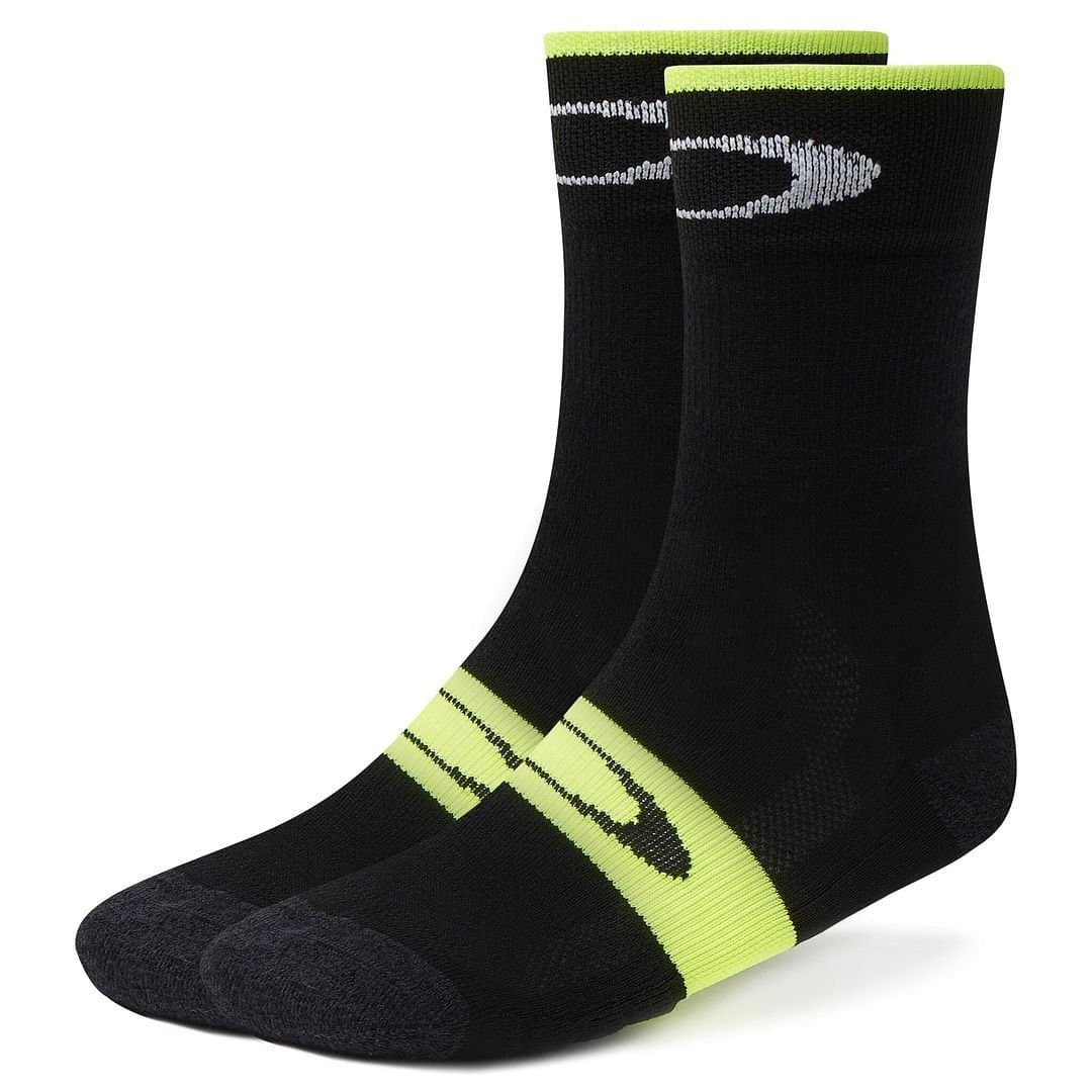 Oakley Oakley Men's Thermal Cycling Black Neon Yellow Socks