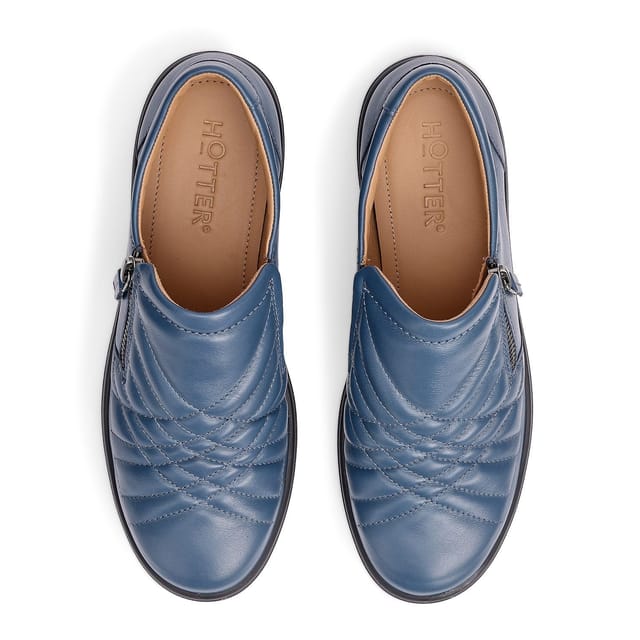 Hotter Hotter Women's Wide Fit 'Poppy' Quilted Trainers in Mid Blue - 3