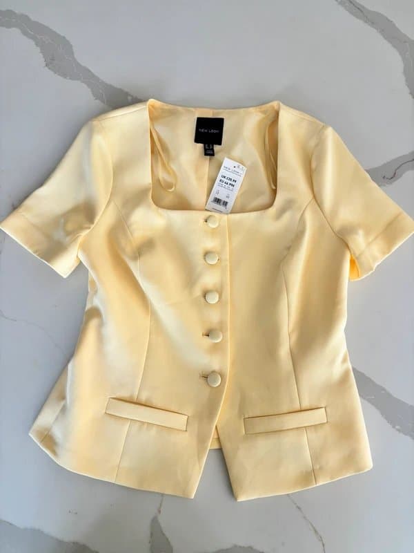New Look New Look Butter Yellow Short Sleeve Blazer Top