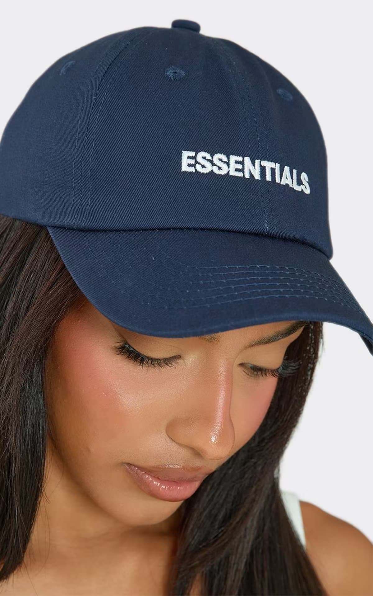 EGO Essentials Logo Detail Baseball Cap In Blue, Women's Size UK 0