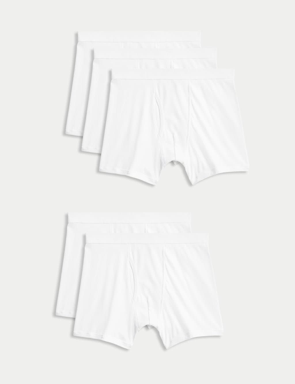 Marks & Spencer M&S 5 Pack Pure Cotton Cool & Fresh™ Trunks White