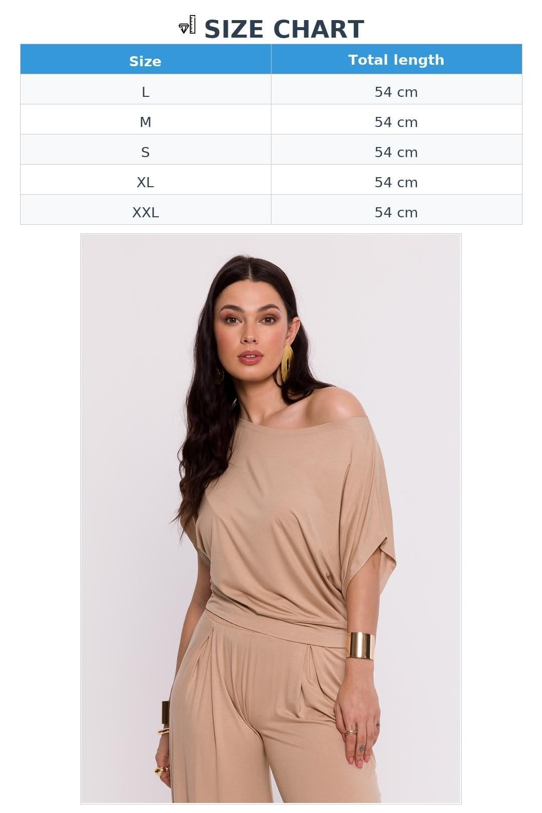 Love Lace Love Lace Women's Polish Pleated Hem Viscose Knit Blouse in Beige - 4