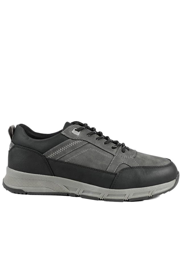 Pavers Pavers Men's Wide Fit Rugged Lace Up Trainers in Grey - 2