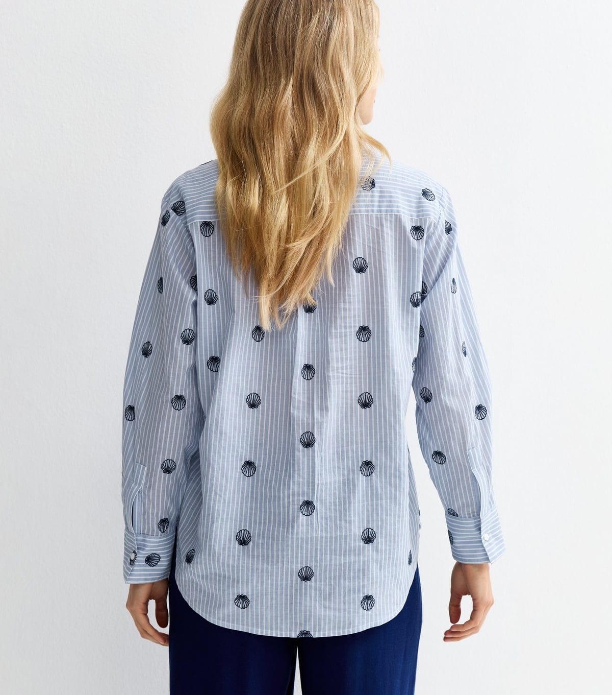 New Look Women's Blue Pinstripe Shell Shirt New Look - 4