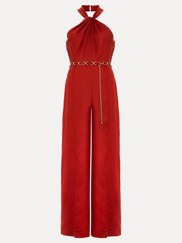 Phase Eight Phase Eight Women's Kirsten Halter Neck Wide Leg Jumpsuit in Scarlet - 2