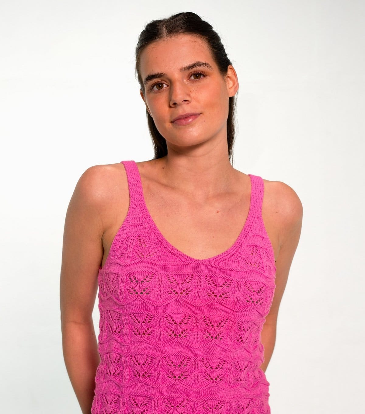Sunshine Soul Women's Pink Cotton Pointelle Cami Top Sunshine Soul New Look - 4