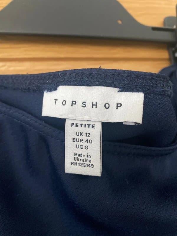 Topshop Topshop Satin Skirt Navy