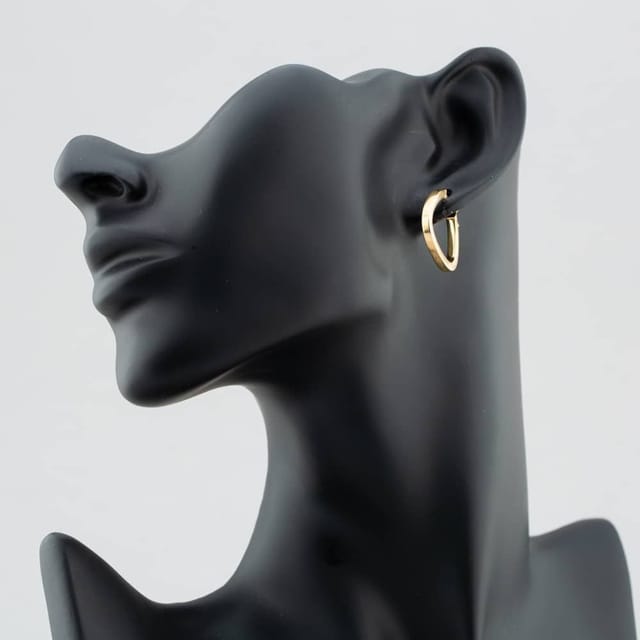 T.H.Baker T.H.Baker Women's 9ct Yellow Gold Triangular Creole Hoop Earrings 1.52.9679 - 2