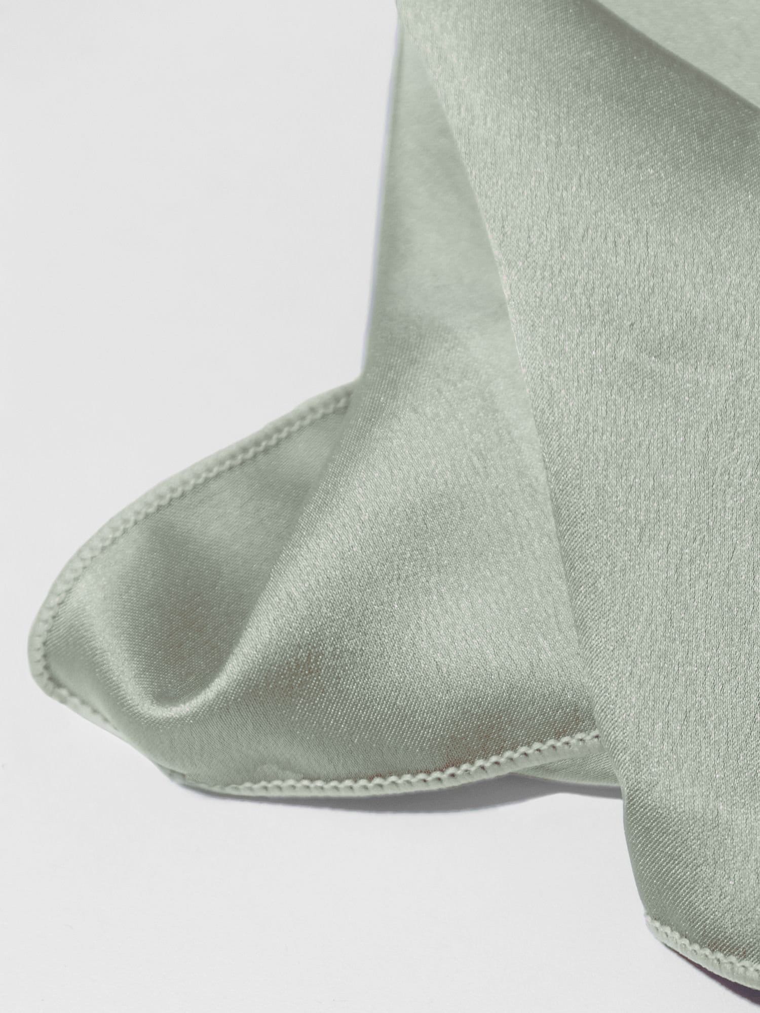 Maya Deluxe Maya Deluxe Men's Satin Bow Tie Pocket Square Set in Green - 4