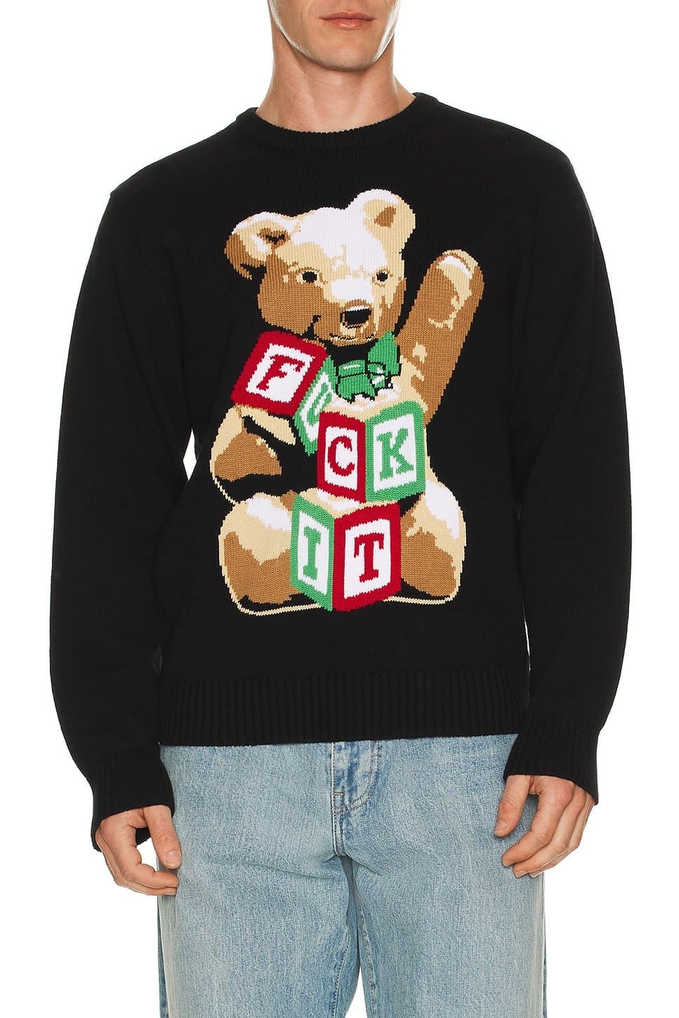 revolve Revolve Gift Bear Intarsia Jumper in Black