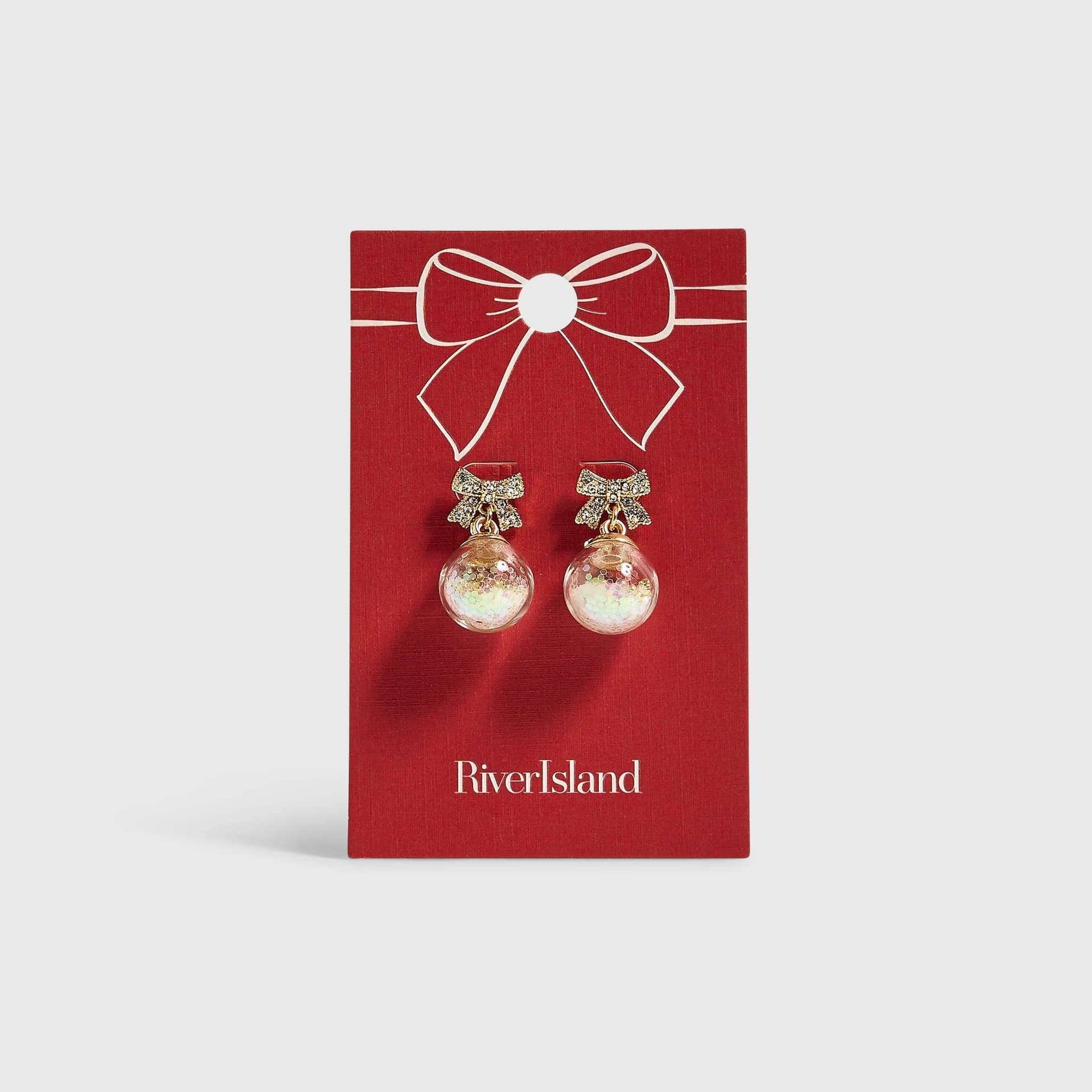 River Island River Island Womens Gold Shaker Christmas Bauble Earrings
