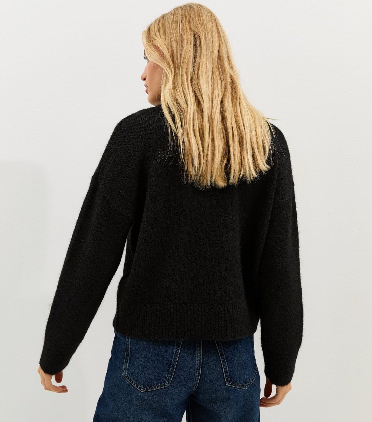 New Look Women's Black Brushed Henley Jumper New Look - 4