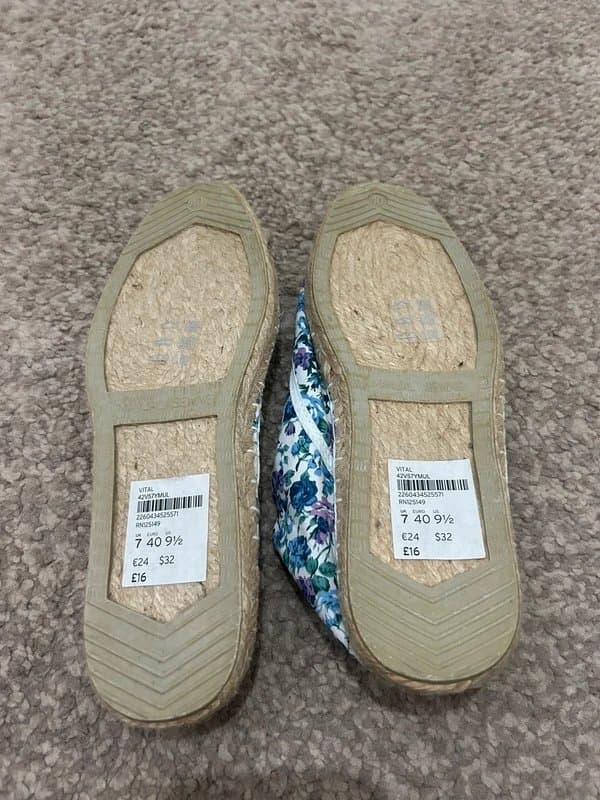 Topshop Topshop women’s espadrilles lace up summer pumps / trainers shoes floral, size 7