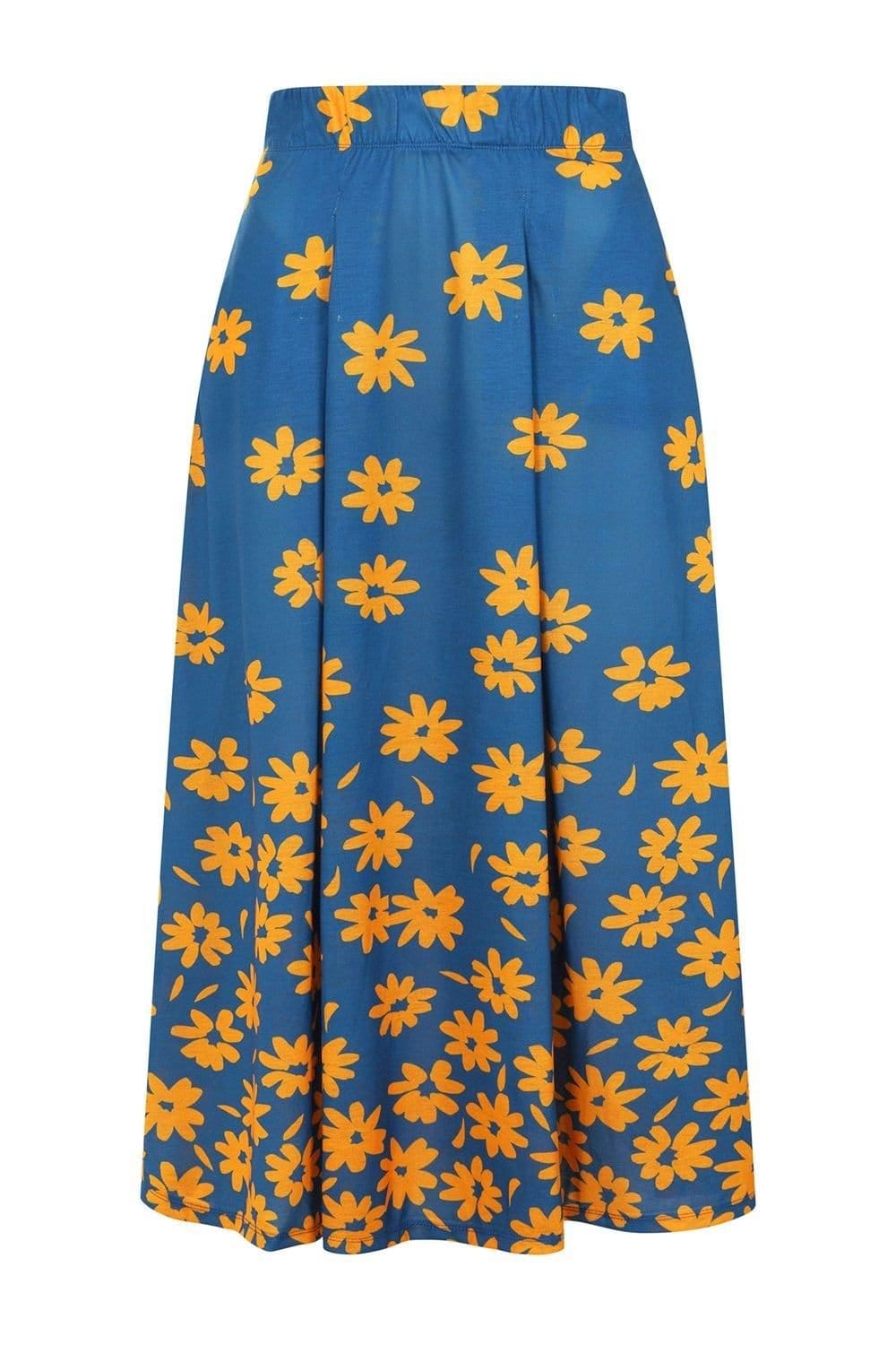 Hot Squash Hot Squash Women's Box Pleat Maxi Skirt in Blue - 4