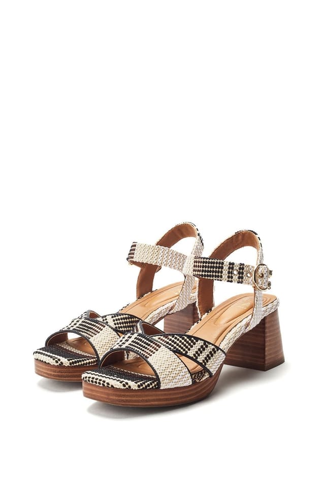 Moda in Pelle Moda In Pelle Women's 'Grechian' Textile Heeled Sandals in Off-White - 3