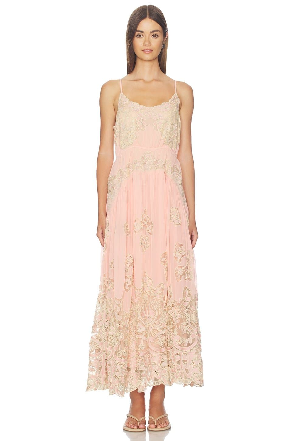 revolve Gracelyn Lace Embroided Maxi Slip Dress