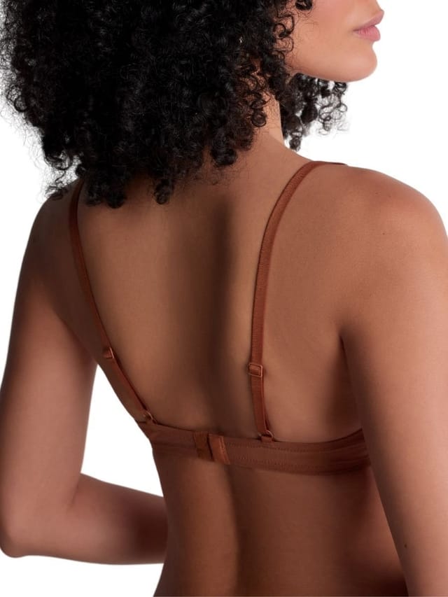 Aubade Aubade Women's Sheer Emotion Triangle Plunge Bra in Brown - 2