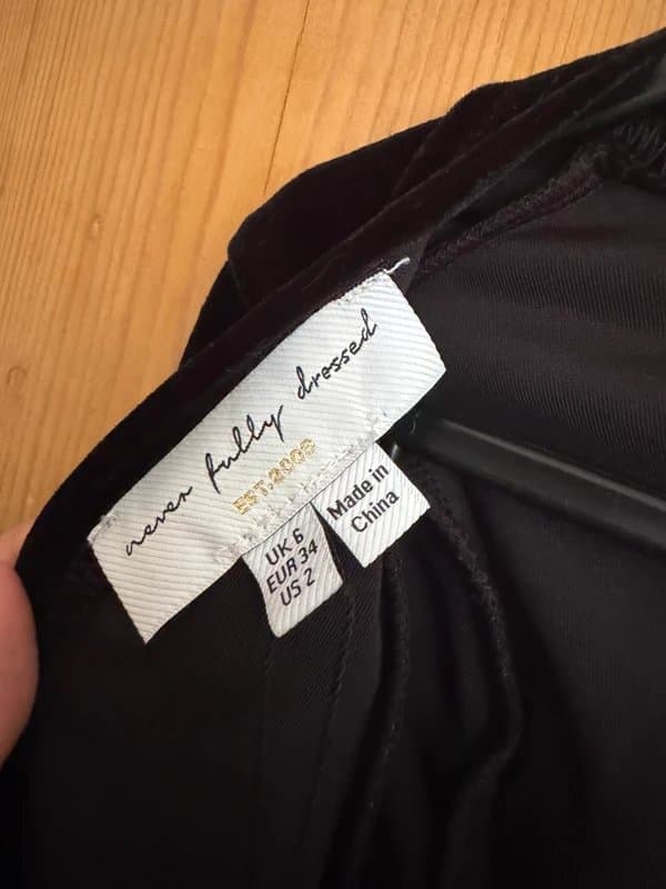 Never Fully Dressed Never fully dressed backless velvet dress with bow