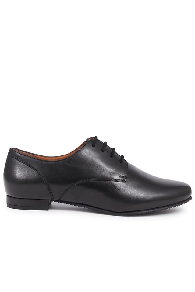 Jones Bootmaker Jones Bootmaker Women's Tanaya Leather Derby Shoes in Black - 2