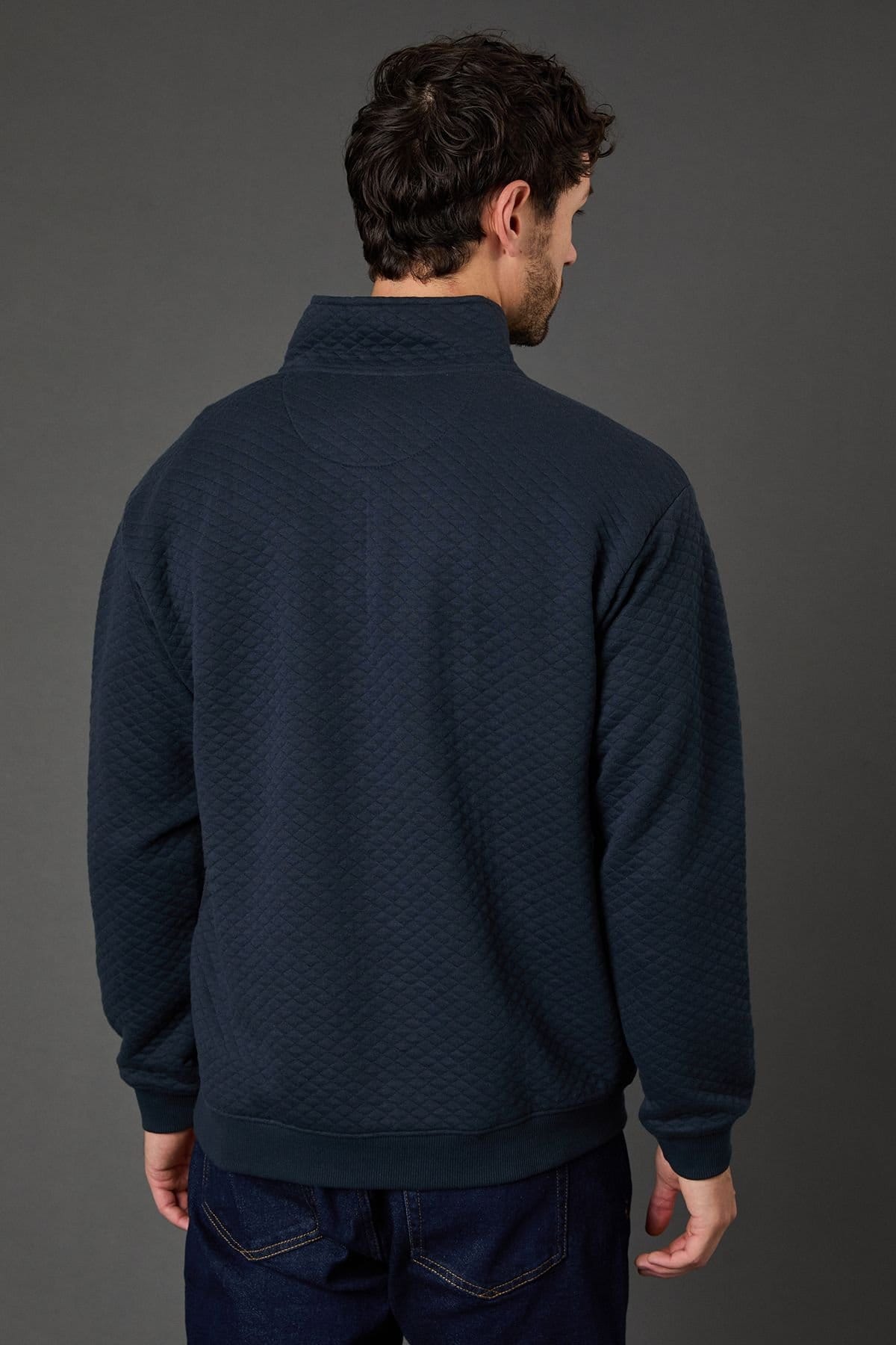 Burton Burton Men's Navy Quilted Half Zip Jumper - 4