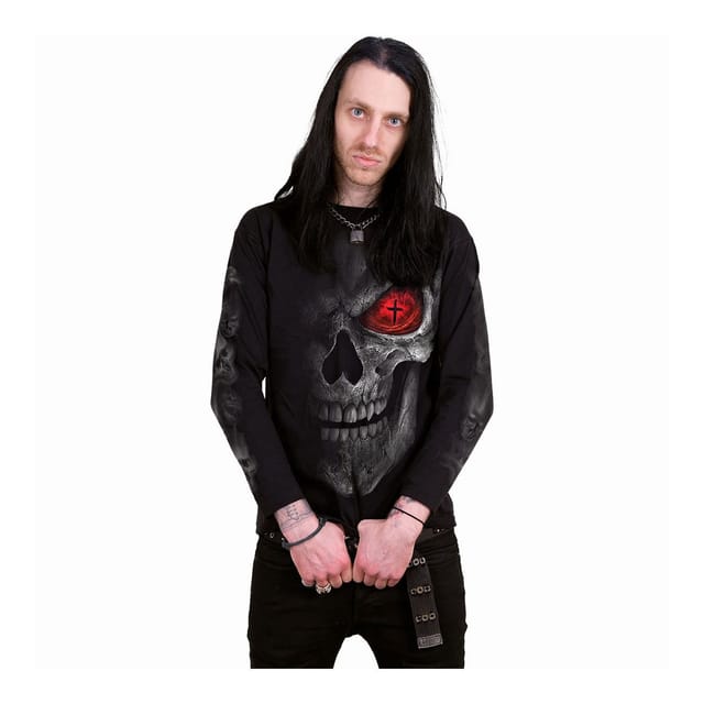 Spiral Direct Spiral Direct Men's Death Stare Back & Sleeve Print T-Shirt in Black - 3