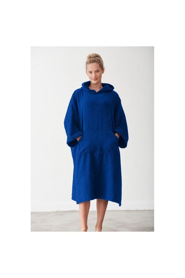 Towel City Towel City Men's Oversized Poncho in Blue - 3